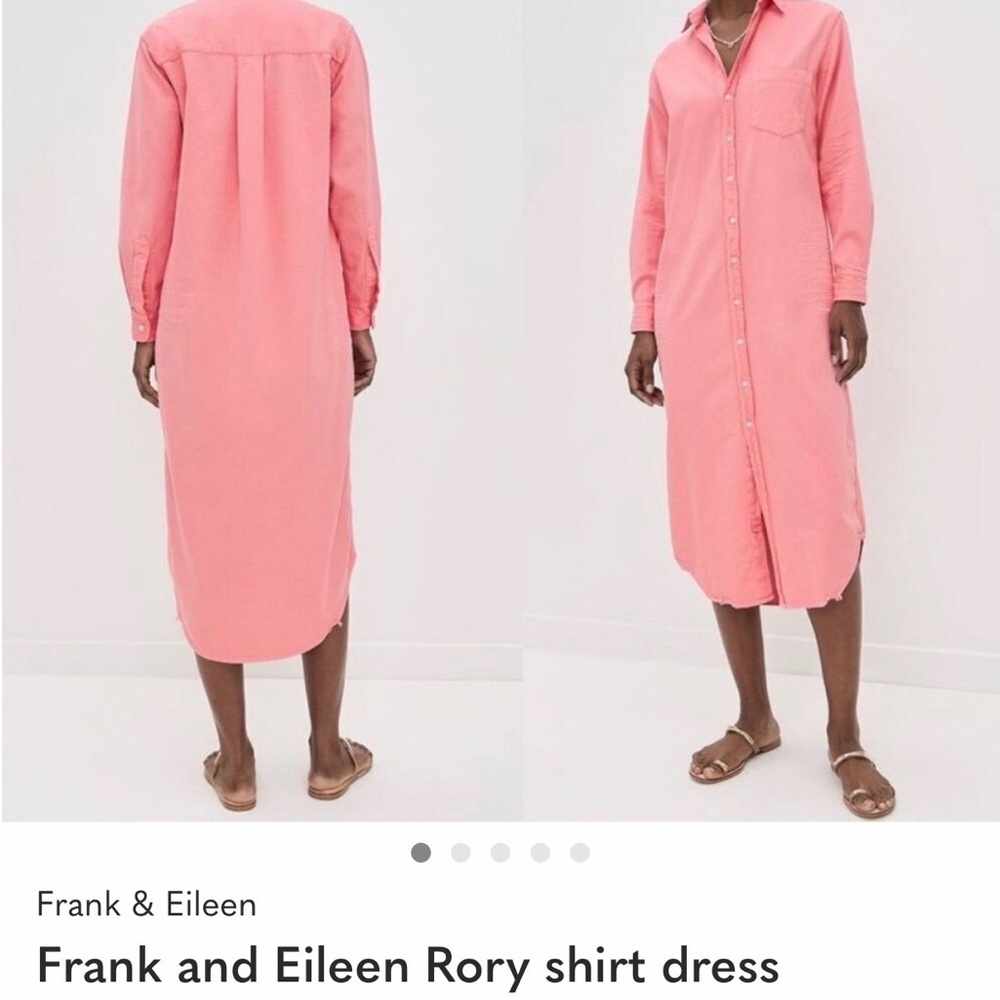 Frank & Eileen Coral Pink Shirt Midi Dress